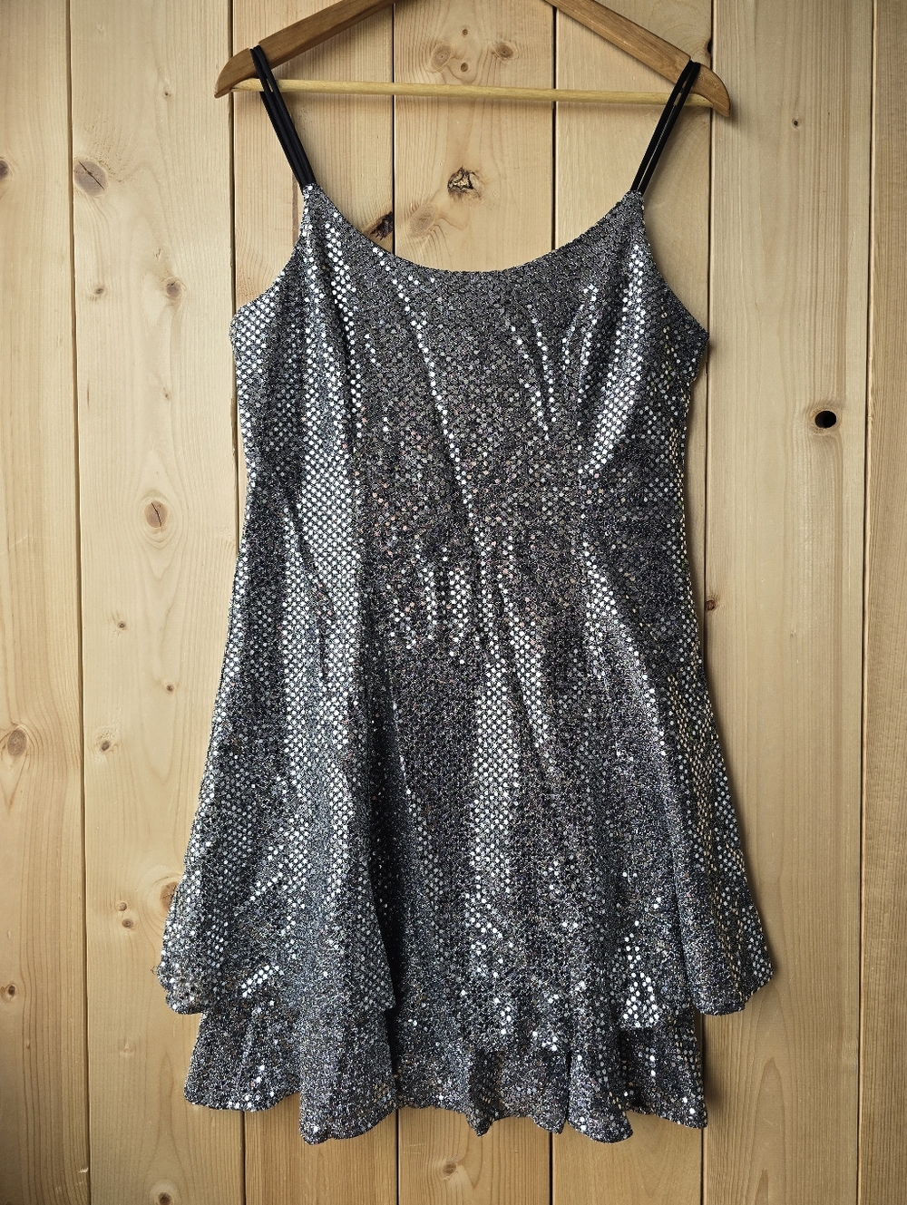 Vintage Vittoria Virini Canada Silver Metallic Mini Party Dress Size 9/10 - Picture 1 of 10